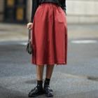 High-waist Stitch Midi Skirt