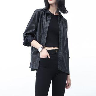Faux-leather Light Jacket