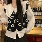 Floral Sweater Vest / Blouse