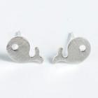 925 Sterling Silver Whale Earring 925 Silver - Whale - One Size