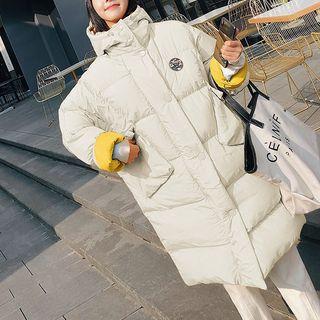 Dinosaur Accent Hooded Padded Zip Coat