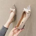 Bow Pointy-toe Perforated Flats