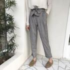 Plaid Tie-waist Dress Pants