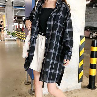 Loose-fit Plaid Casual Shirt