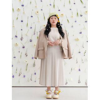 Plus Size Pintuck Long Skirt