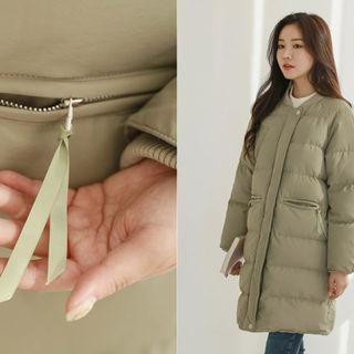 Raglan-sleeve Long Padded Jacket
