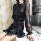 Floral Long-sleeve Playsuit