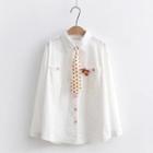 Floral Shirt With Watermelon Print Neck Tie