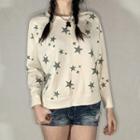 Long Sleeve Star Print Loose-fit Pullover