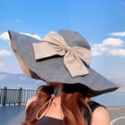 Bow Sun Hat Light Blue - One Size
