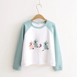 Bunny Appliqu  Long-sleeve Raglan T-shirt