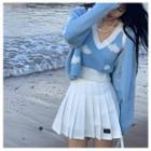 Set: Cropped Sweater + Pleated Skirt