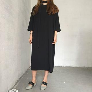 Midi T-shirt Dress With Sash