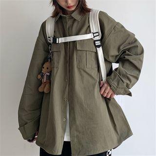 Cargo Shirt Jacket Army Green - One Size