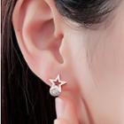 Stainless Steel Rhinestone Star Earring 475 - Stud Earring - One Size