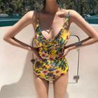Floral Print Wrapped Swimsuit