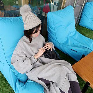 Puff-sleeve Slit-side Long Top