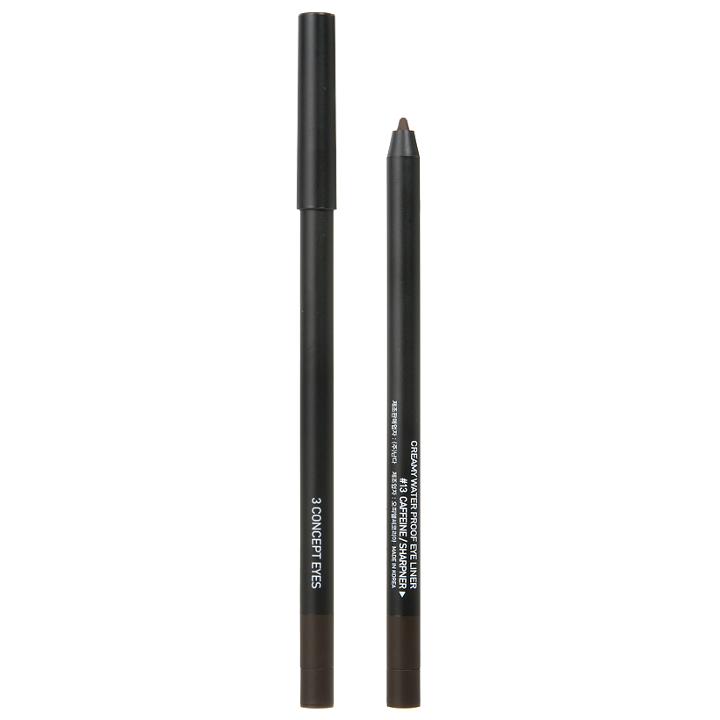 3 Concept Eyes - Creamy Water Proof Eye Liner (#13 Caffeine) 0.6g