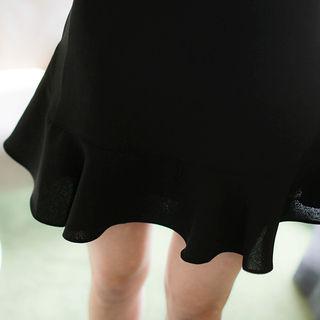 Flared Chiffon Mini Skirt