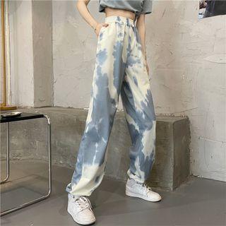 High-waist Tie-dye Print Joggers