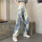 High-waist Tie-dye Print Joggers