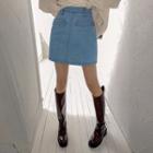 Welt-pocket Denim Miniskirt