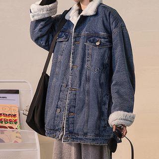 Fleece Denim Button Jacket