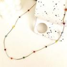 Beaded Necklace Necklace - Multicolor - Red & Blue & Gold - One Size