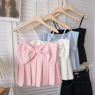 Plain Bow-accent Camisole Top