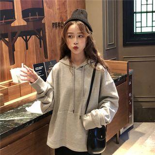 Back Slit Hoodie Gray - One Size