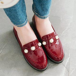 Patent Beaded Loafers