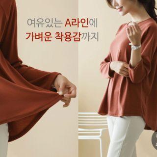 Raglan-sleeve Flare T-shirt