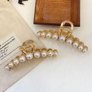 Faux Pearl Hair Clamp 1pc - Gold - One Size