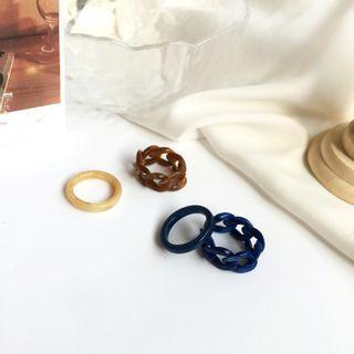 Set: Acrylic Ring + Chain Ring