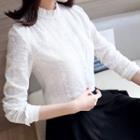 Frilled Neck Embroidered Blouse