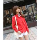 Mandarin-collar Linen Shirt