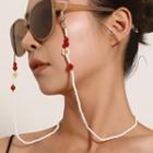 Beaded Eyeglasses Chain Yellow & Red & White - One Size