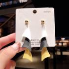 Color Block Geometric Drop Earring E1276 - 1 Pair - Gold - One Size