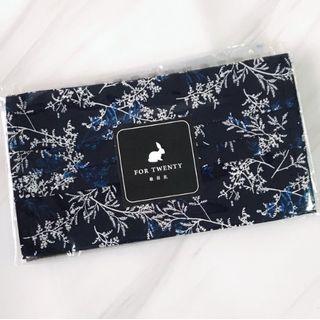 Handmade Leaf Print Cotton Face Mask Cover(adult) Navy Blue Background + White Leaf Motif - One Size