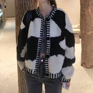 Cow Print Cardigan Black & White - One Size