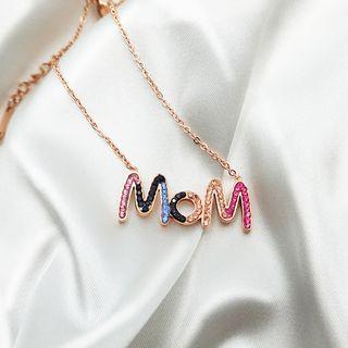 Stainless Steel Mom Lettering Pendant Necklace