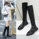Lace-up Block Heel Knee-high Boots