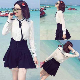 Ribbon Chiffon Blouse