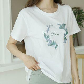 Natural Embroidered T-shirt