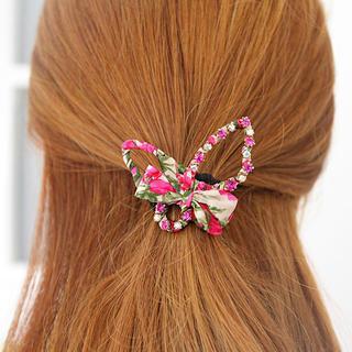 Floral Print Butterfly Hair Tie