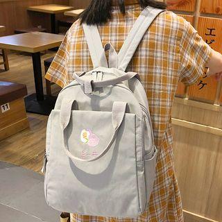 Fruit Embroidered Top Handle Nylon Backpack