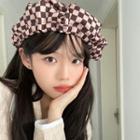 Checkered Beret Checker - Brown - One Size
