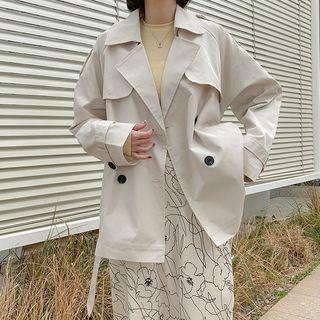 Double Breasted Trench Coat Dirty White - One Size