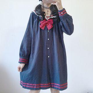 Long-sleeve Sailor Shirt Dress