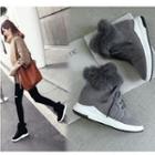 Faux Fur Trim High-top Sneakers